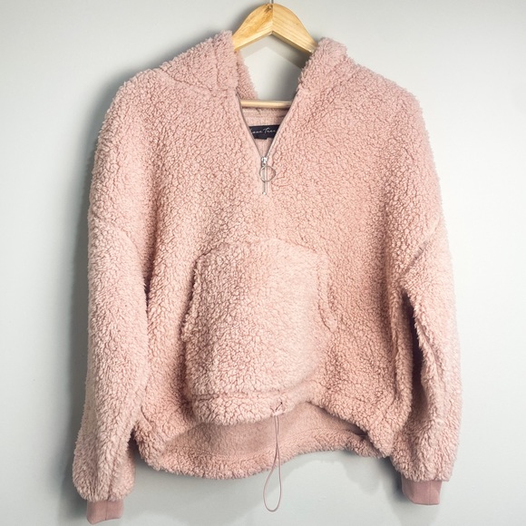 Love Tree Pink Pullover Hooded Sherpa Size Small - Picture 3 of 9